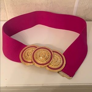 NAN LEWIS Stretch Gold Buckle Belt